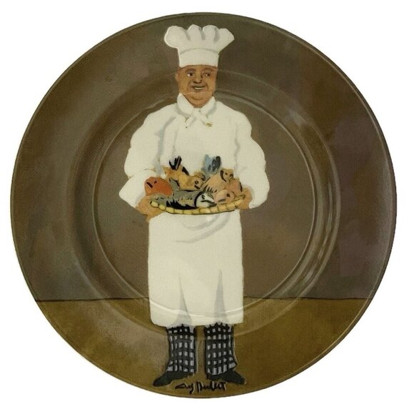 GBC Van Gogh Amoureux Salad Dessert Plates Set of 2 "Bouillabaisse, Rendez-Vous" - Picture 2 of 11